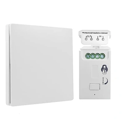 Image de Kit d&#039;interrupteur sans fil, interrupteur variateur d&#039;intensité intelligent câblage, cinétique étanche, télécommande compatible avec Alexa et Google Assistant