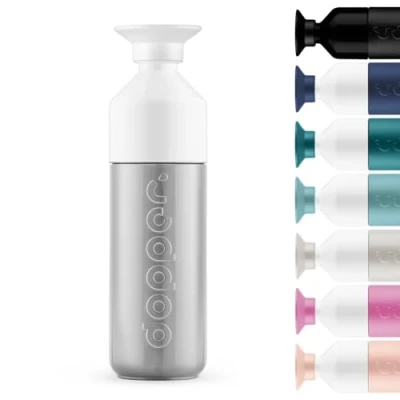Image de Dopper Insulated Gourde isotherme argent de 580 ml Double paroi, anti fuite, isolée sous vide 9 heures chaudes, 24 froides en acier inoxydable Tasse à café
