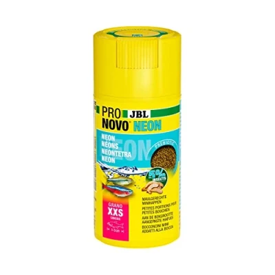 Image de JBL PRONOVO NEON GRANO, Aliment de Base pour Néons et autres petits Characins 1 3 cm, Granulés Poissons, Doseur à clic, taille XXS, 100 ml