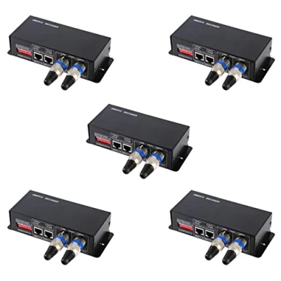 Image de Fegtrty 5 x 3 canaux DC12 24V RGBW 512 Décodeur LED Contrôleur RGB DMX512 Décodeur, 3CH
