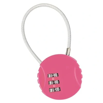 Image de JDXun Cadenas Code, avec Combinaison à 3 Chiffres Réinitialisables, Serrure Petit Code Cable pour Valise Sac de Voyage Casier (Rose) YDC WordLock Stain Pink