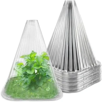 Image de KAHEIGN 20 Pièces Cloches pour Plantes de Jardin, 22CM x 19CM Couvercle Cloche en Plastique Plante Mini Serre Réutilisable Protection Contre Soleil Neige Gel Oiseaux Insectes (Clair)