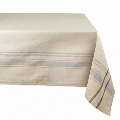 Image de DII Nappe en Lin à Rayures françaises Style Rustique 152,4 x 304,8 cm Taupe/Gris
