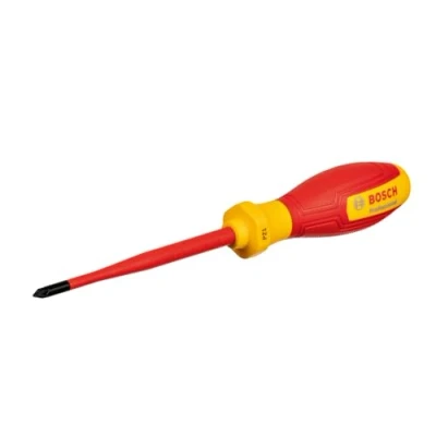 Image de Bosch Professional tournevis VDE plat PZ1x100 (certifié jusqu&#039;à 1 000 V, isolé avec un élastomère thermoplastique (TPE))