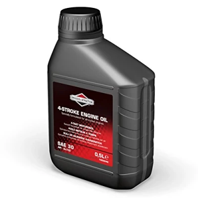 Image de Briggs &amp; Stratton Huile moteur pour tondeuse à gazon 4 temps and 100004E SAE30, Noir, 0.5 Litre