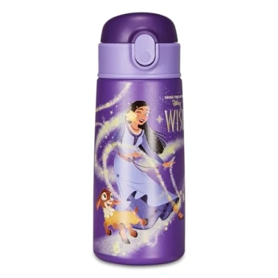 Image de Gourde isotherme WISH pour enfants avec paille 460 ml sans BPA asile, école primaire acier inoxydable, maintien température jusqu&#039;à 24h