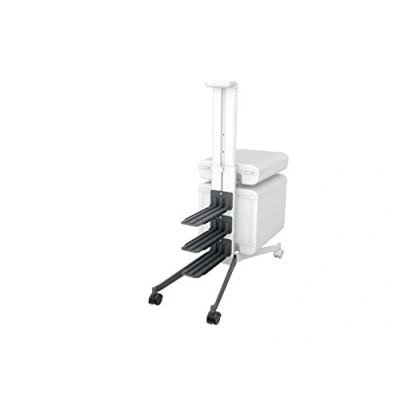 Image de SIGEL Mi201 Caddy de Bureau Double Face, Réglable en Hauteur, avec Roulettes Arrêtables pour Sols Mous, Métal Revêtu Par Poudre, 48,9 X 32,4 100,3 cm, Gris Foncé