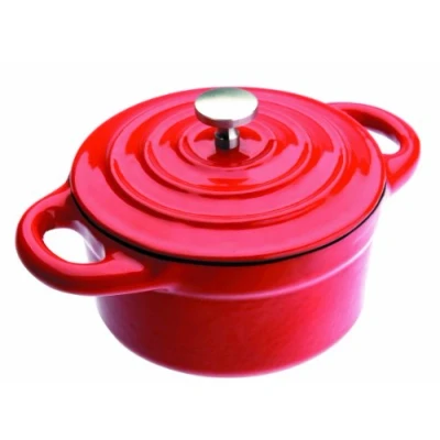 Image de IBILI Mini cocotte ronde rouge, 10 x 4,5 cm, Fonte, Compatible avec l’induction