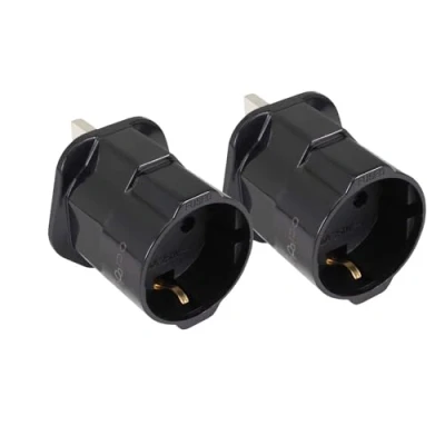 Image de OcioDual 2X Adaptateurs de Voyage, Prise EU vers UK, Adaptateur Type C, E et F G, Modèle YD 1310, 250 V/13A Noir, Convertisseur 2 Broches 3 Broches, Certification CE/RoHS