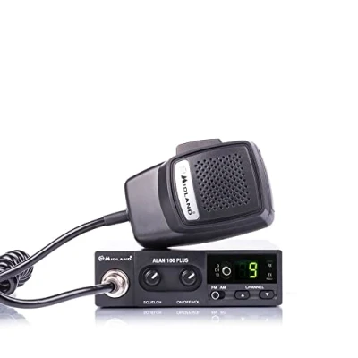Image de Midland Alan 100 Plus B Version 2021 C442.12 Appareil Mobile Compact 40 canaux AM/FM avec réduction Automatique du Bruit et d&#039;appel d&#039;urgence 9 19, Couleur : Noir
