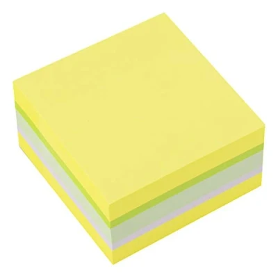 Image de D.RECT ​​ Notes Autocollantes Ensemble de 1 Pièces 75x75mm Repositionnables 1x400 un Bloc Feuilles Fournitures Bureau Couleur Mélange Néon Agrumes