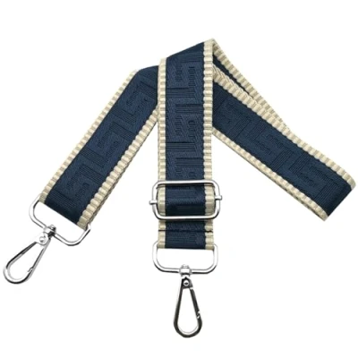 Image de Bandouliere pour Sac a Main Réglable Sangle avec Mousqueton Argent 3.8cm Bretelles Larges, de Remplacement Crossbody, Femme, Bleu Foncé