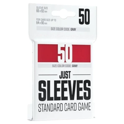 Image de Just sleeves 50 protège cartes Dos opaque coloris rouge Aspect brillant Format standard 66x92mm Color Code Gray Jeu de société Accessoire