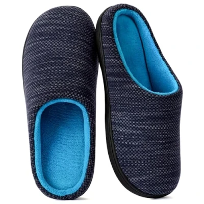 Image de RockDove Chausson en mousse à mémoire de forme tricoté nid d&#039;oiseau pour femmes, 40/41 EU, Denim et Bleu Ciel