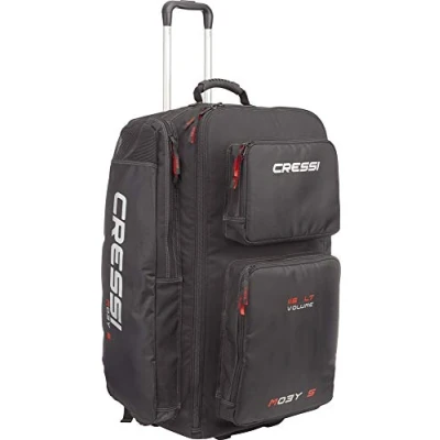 Image de Cressi Sub S.p.A. Moby 5 Sac pour Palmes de plongée Mixte Adulte, Noir/Logo Rouge, 115 L