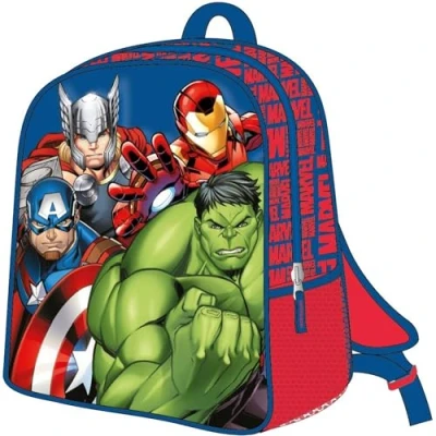 Image de Sac à dos pour enfant Avengers Couleur bleue Fermeture éclair 25 x 31 10 cm avec détails en 3D Poignées rembourrées Produit original conçu Espagne, bleu,