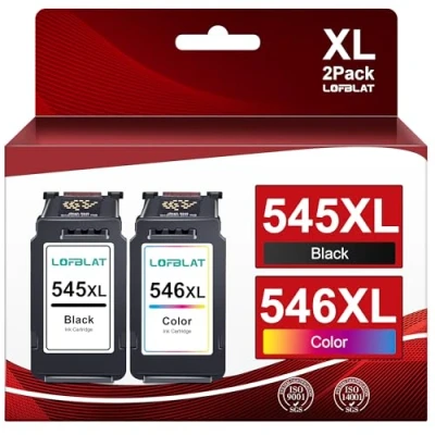 Image de LOFBLAT PG 545 CL 546XL Cartouches d&#039;encre Remplacement pour Canon 546 XL Pixma MX495 TR4550 TR4551 TS3150 TS3151 MG2450 MG2500 MG2950 MG2550S MG2555S MG3050（Noir Tri Colore, 2 Pack）