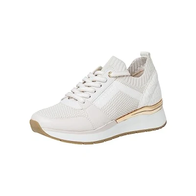 Image de Marco Tozzi Baskets basses, Femme, Taille: 39, Cream comb Tissu / matière synthétique