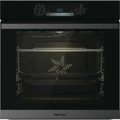 Image de Hisense BSA65226AB Four multifonction Cavité XXL de 77L, Thermoventilé, Hydrolyse, 13 fonctions cuisson dont 3 vapeur, Mode Pizza 300C, AirFry, Noir, Classe A