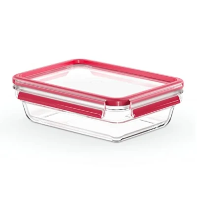 Image de Emsa Clip&amp;Close Boîte alimentaire rectangulaire en verre, 1,1 L, Four jusqu&#039;à 420C, Froid 40C, Compatible lave vaisselle, Empilable, Hermétique, Hygiénique, Garantie 30 ans N1040900