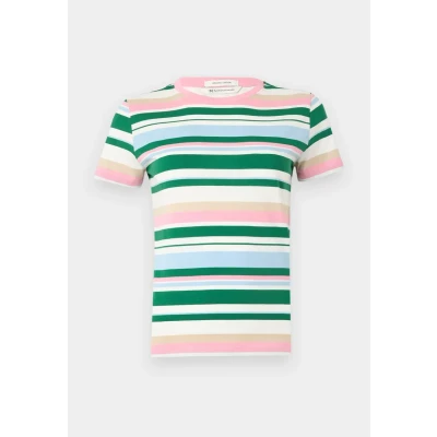 Image de TOM Tailor Denim Modern Stripe Tshirt imprimé, Femme, Taille: Small, Multi coloured
