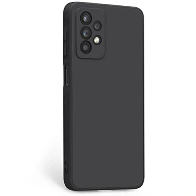Image de YLK 1 Pièces Coque avec Samsung Galaxy A32 5G / M32 5G, Étui en Silicone Doublure Microfibre Souple, Conception Spéciale de Bord Droit, 6.5&quot;, Noir