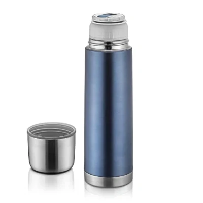 Image de reer Bouteille isotherme en acier inoxydable Coloré, 450 ml, petite, maniable, idéale pour bébé, avec gobelet intégré, anthracite