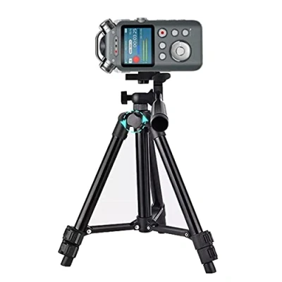 Image de TronicXL Trépied professionnel en aluminium 1/4&quot; compatible avec Roland Philips Tascam Sony Olympus Zoom H4n Pro H5 H6 Enregistreur mobile H2n Support 60 cm