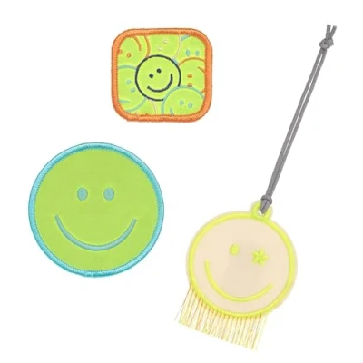 Image de LÄSSIG Set de pendentifs et Patchs (3 pièces) avec Bouton Pression/School Patches Smile