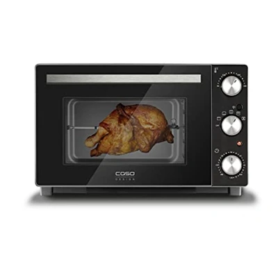 Image de CASO TO 32 Classic Four design Espace de cuisson l 4 niveaux d&#039;insertion 70 230 C avec pierre à pizza 5 fonctions : air chaud, tournebroche moteur, chaleur voûte, sole,