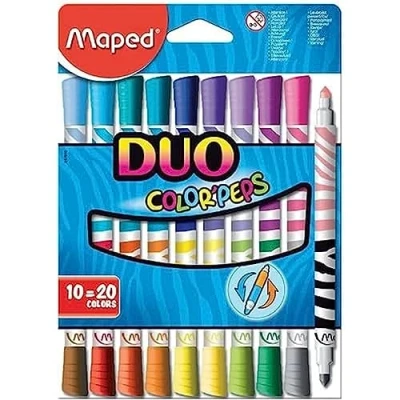 Image de Maped Feutre double pointe DUO COLOR&#039;PEPS, &#039;tui de 10