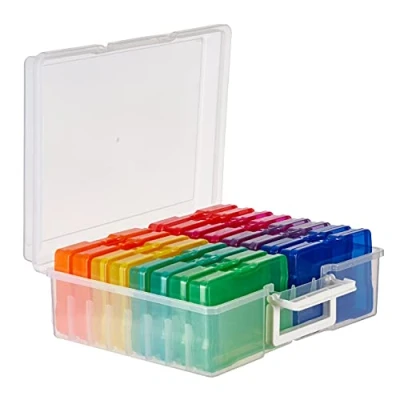 Image de MATANA Grande Boîte de Rangement &amp; Organisateur Photos avec Étiquettes pour 1600 4R, Travaux Manuels, Autocollants, Timbres d&#039;autres Petits Objets Multifonctionnel Pratique