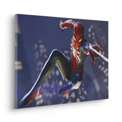 Image de Komar Image sur châssis Marvel Spider Man Web Shoot Dimensions : 60 x 40 cm Toile murale pour chambre d&#039;enfant