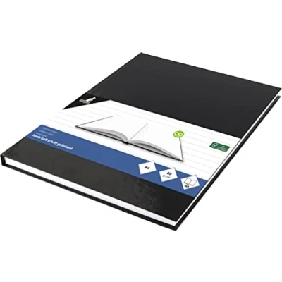 Image de Carnet de notes ligné, format Kangaro A4, couverture rigide, 80 feuilles, g, noir