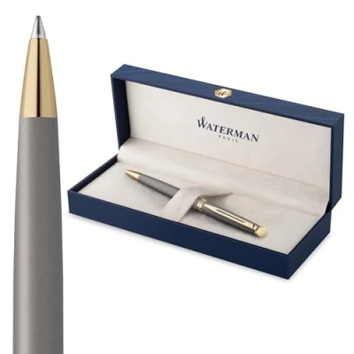 Image de Waterman Stylo bille Hémisphère L&#039;édition discrète Gris Pierre Pointe moyenne Encre bleue Coffret cadeau