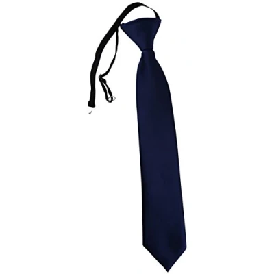 Image de TigerTie cravate de sécurité en bleu foncé unicolor pré liée élastiquée