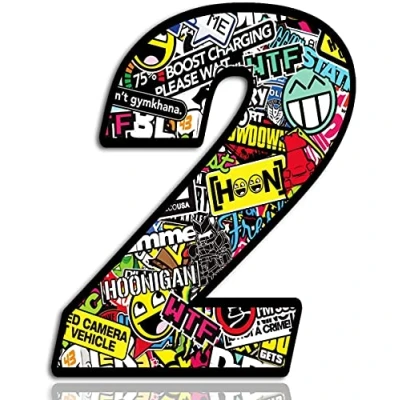 Image de Biomar Labs® 1 x PVC Autocollant DC Sticker Bomb Bombsticker Départ Numéro Course Racing Voiture Auto Motocross Motorsport Tuning (2)