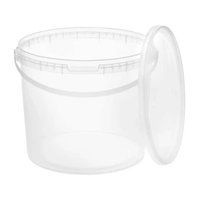 Image de BenBow Seau avec Couvercle 3l Transparent 1x 3 litres Convient pour Aliments, Stable, étanche à l&#039;air, Anti Fuite, inodore en Plastique Vide