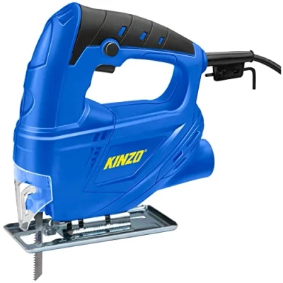 Image de Kinzo Scie Sauteuse 230V 400W avec Aspiration Housse de Protection Lame Coupe Bois jusqu&#039;à 65 mm Métal 6 Bleu