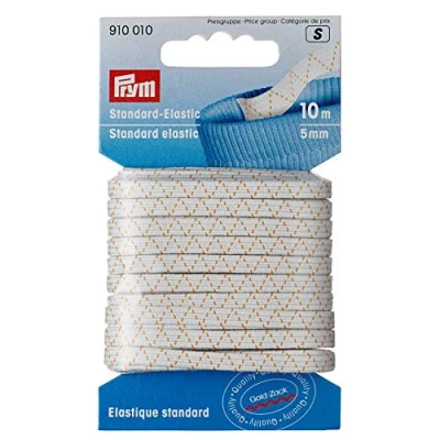 Image de Prym 10 m X 5 mm Standard élastique, Blanc
