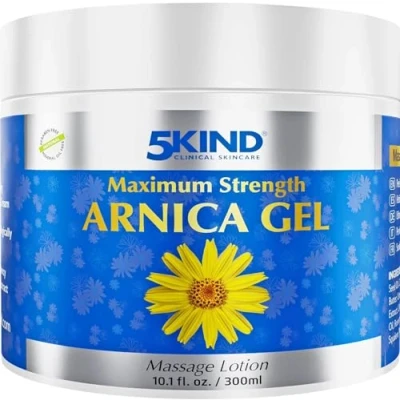 Image de 5kind Gel Arnica Puissance Maximale 300 ml Action Rapide Anti Ecchymoses et Gonflements Bleus à l&#039;extrait d&#039;Arnica Montana Décontractant Musculaire Muscles &amp; Articulations
