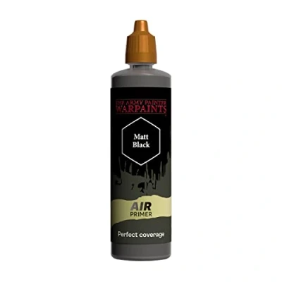 Image de The Army Painter aérographe AW2011 Flacon compte gouttes noir mat 100 ml Peinture acrylique Apprêt Miniatures de wargaming Parfait pour les jeux table