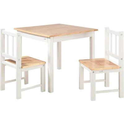 Image de Geuther 2413SET Ensemble de sièges Activity, 2 chaises d&#039;enfant, 1 Table. Idéal pour Les Enfants à partir Ans, Coins et Bords arrondis, Blanc/Naturel