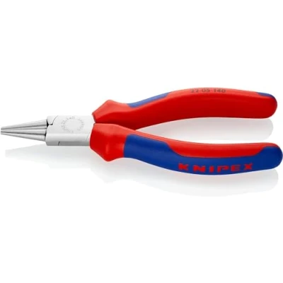 Image de Knipex Pince à becs ronds chromée, avec gaines bi matière 140 mm 22 05
