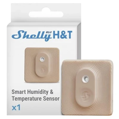 Image de Shelly BLU H&amp;T Moka Capteur de température et d’humidité Bluetooth Protection IP54 Portée 10 à 30 m Aucun hub requis Scènes personnalisées Alexa &amp; Google Home App iOS, Android