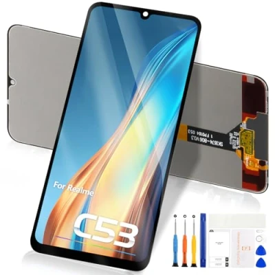 Image de pour Realme C53 LCD, Écran Numériseur Tactile 6.74’’ LCD Display Verre Panneau Capteurs Full Assemblée Kit de Réparation RMX3760 (Noir)