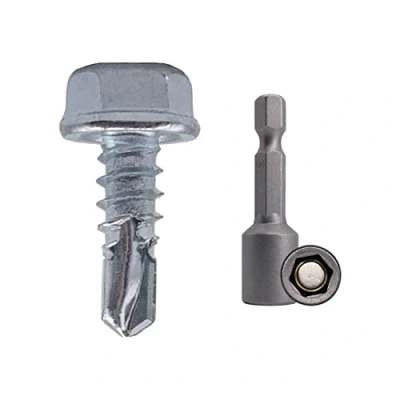 Image de Lot de 350 vis DIN 7504 K en acier zingué 4,2 x 13 mm, à tôle auto perceuse, tête rondelle hexagonale, autotaraudeuse (350, mm)