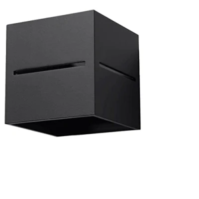 Image de Sollux Lighting Lobo Applique Murale Intérieur Minimaliste Effets Lumineux Ampoule G9 Remplaçable 1 x 40 W 12 LED en Aluminium Noir 10 cm