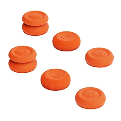 Image de Skull &amp; Co. Skin, CQC and FPS Thumb Grip Set Joystick Cap Analog Stick for Nintendo Switch Pro Controller PS5 / PS4 Slim/Pro Candy Orange, 3Pairs(6pcs)