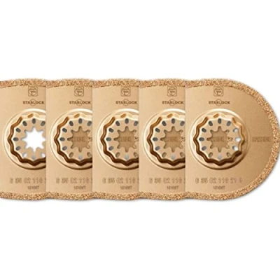 Image de FEIN 63502118230 Accessoires oscillants SL; Lame segment à concrétion carbure Starlock Ø75x2.2mm Pack de 5, Accessoire, Oscillation